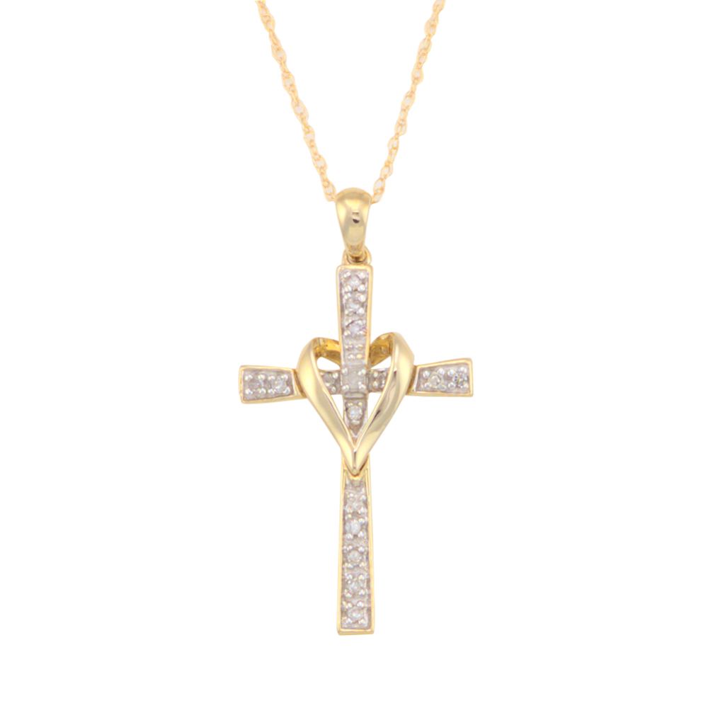 10K Cross Pendant with Diamond Accents at Sears.com