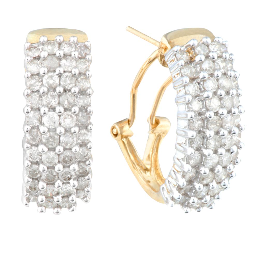 2 cttw 4 Row Diamond Earrings
