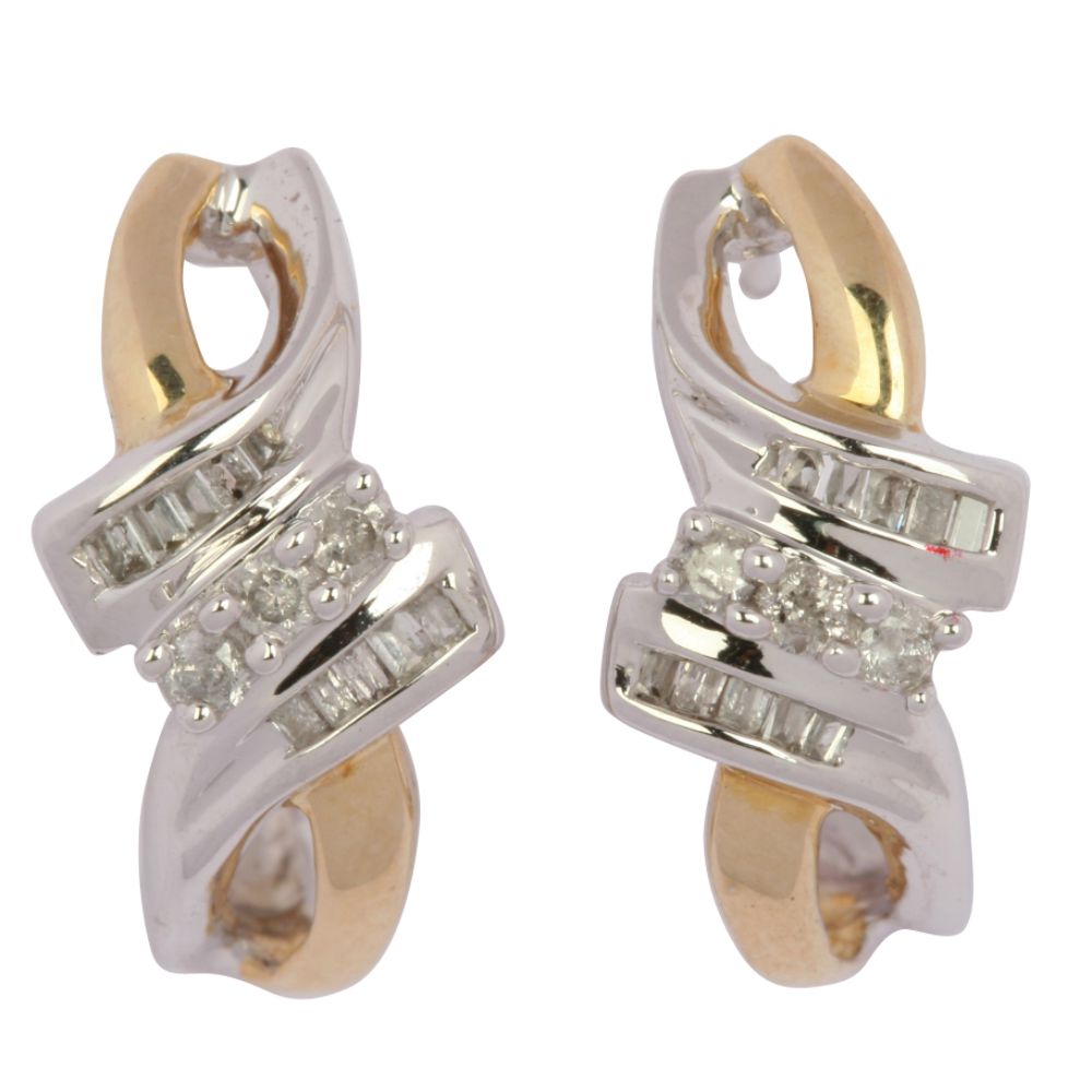 1/4 cttw Diamond 3-Stone Bypass Earrings at Kmart.com