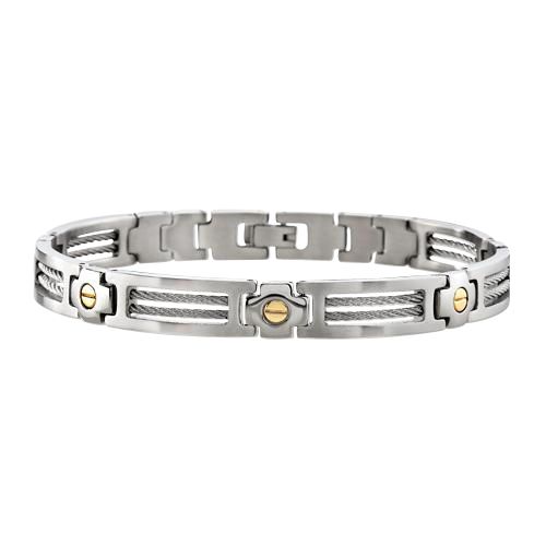Screw Station Bracelet. 14k Yellow Gold and Steel at Kmart.com