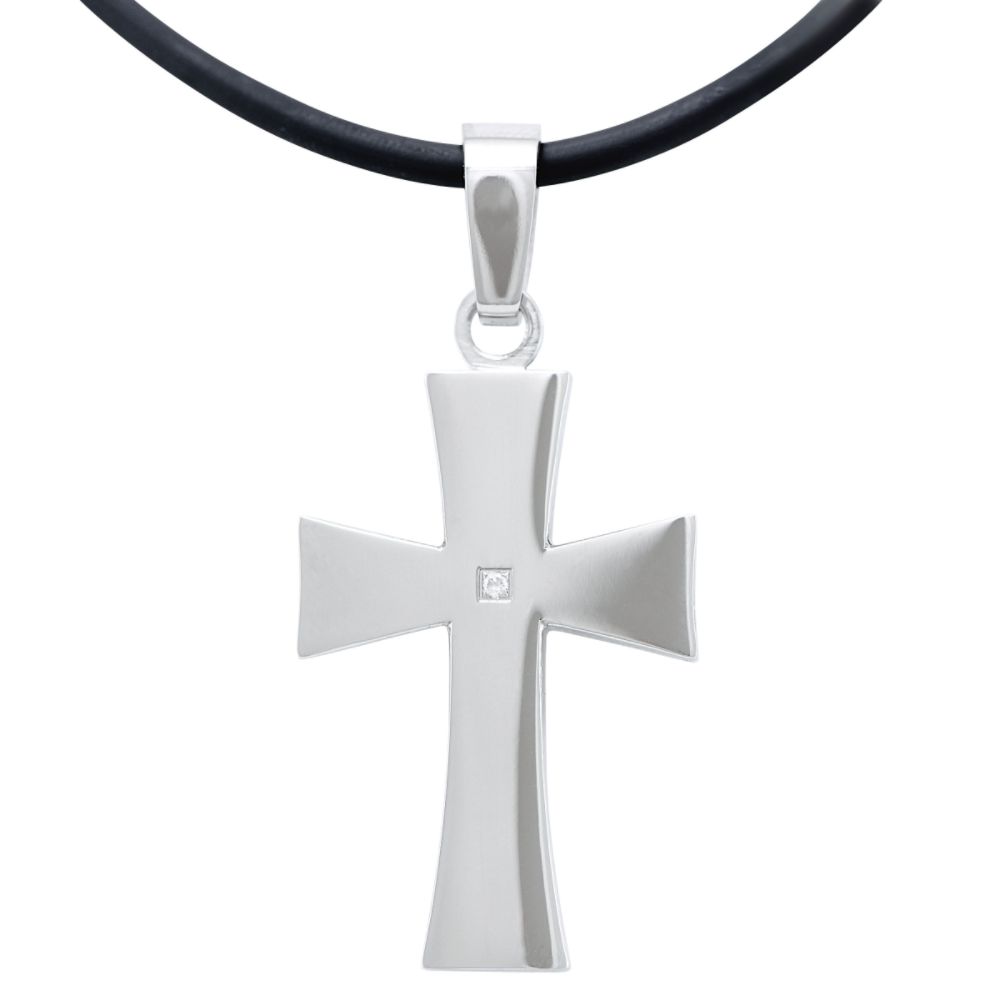 Stainless Steel and Diamond Cross Pendant at Sears.com