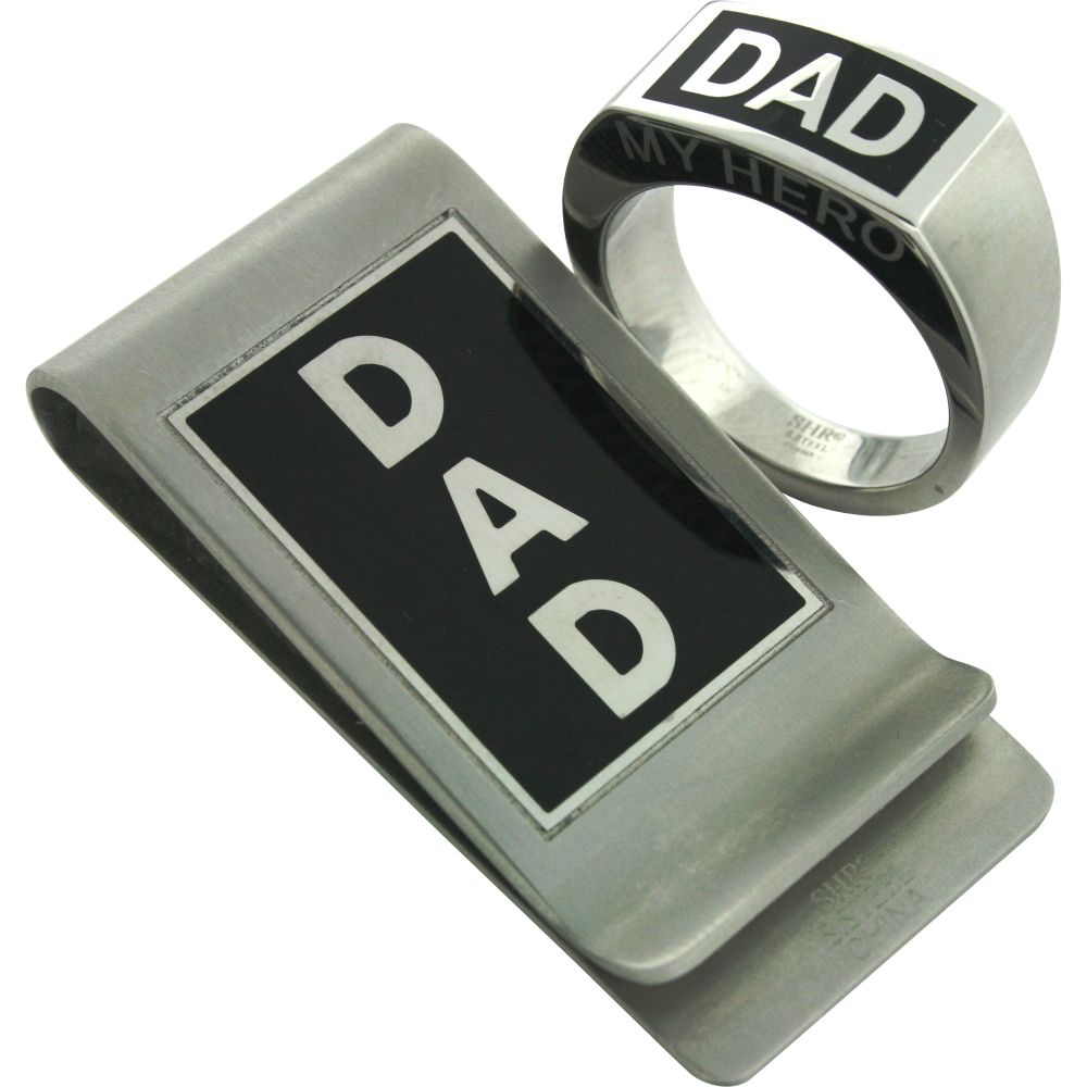 Stainless Steel Dad Ring and Money Clip Set at Sears.com