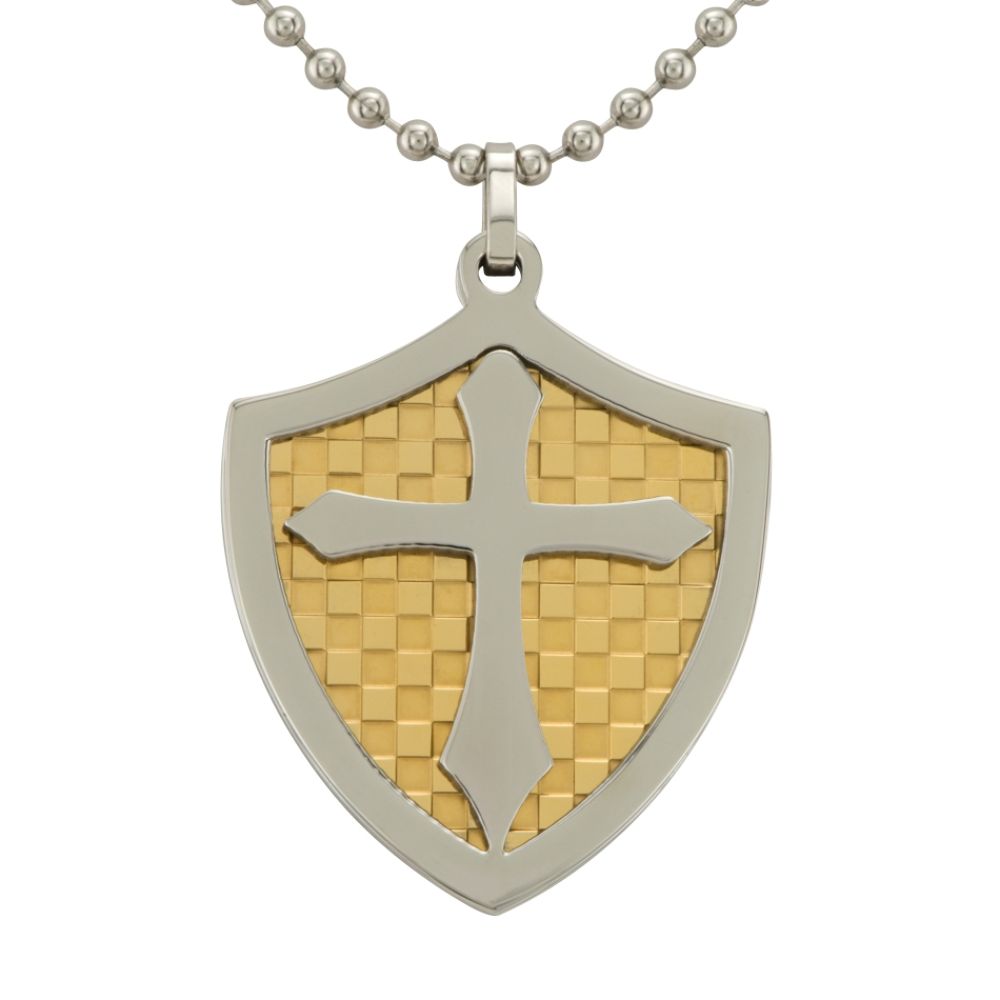 Men's Stainless Steel Dog tag with Cross
