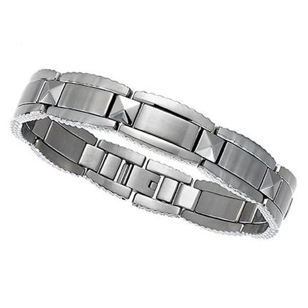 Men's Stainless Steel Textured Bracelet at Sears.com