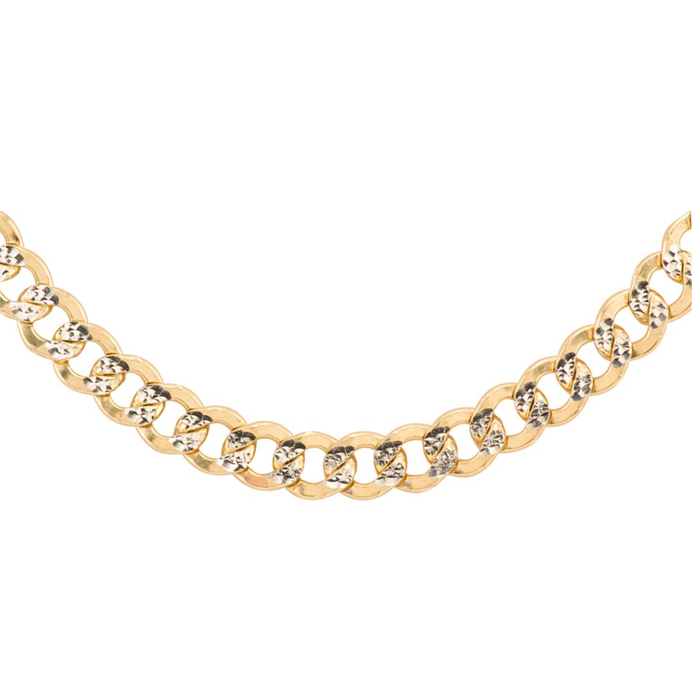 Oromagnifico Curb Link Chain Two-tone Diamond-cut. Sterling Silver and 14K Yellow Gold. at Sears.com