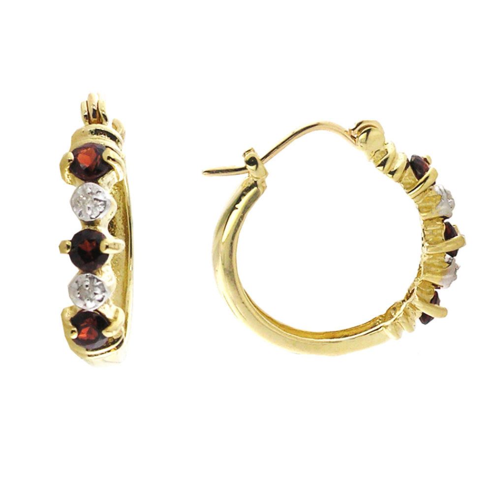 Garnet and Diamond Accent Earrings. 10k White Gold at Kmart.com