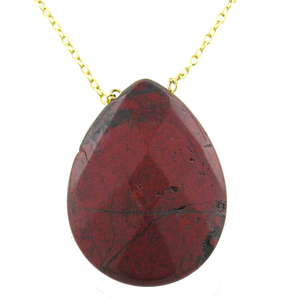 Jasper Pendant. 10k Yellow Gold
