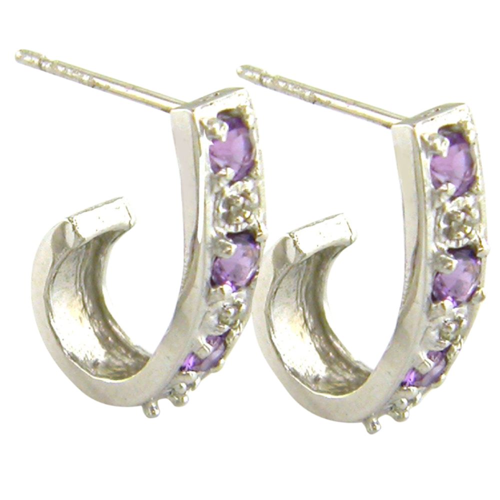 Amethyst and Diamond Accent Earrings. 10k White Gold at Kmart.com