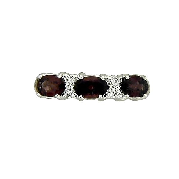 Garnet And Cubic Zirconia Ring
