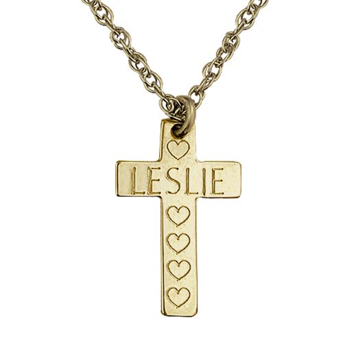 14k Engraveable Cross Charm