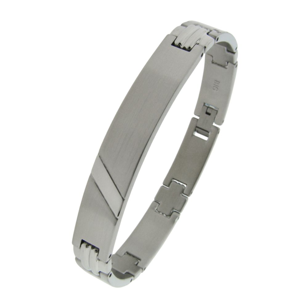 Men's Titanium ID Bracelet with Diagonal Bar at Kmart.com