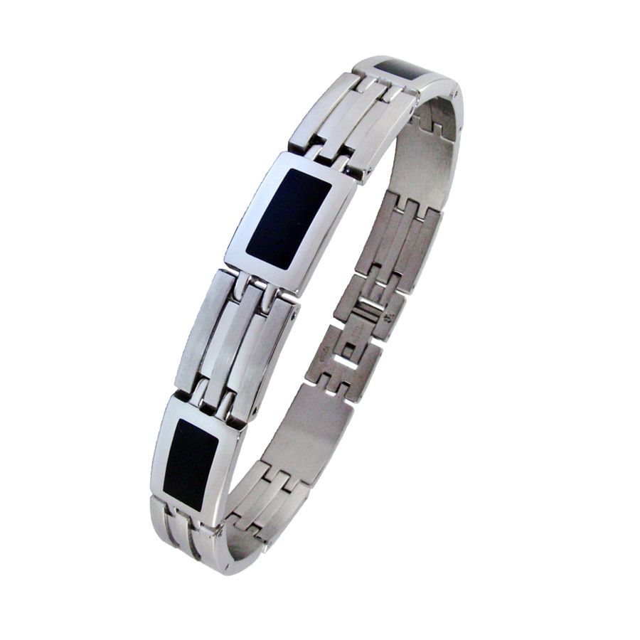 Men's Stainless Steel with Resin Link Bracelet at Kmart.com