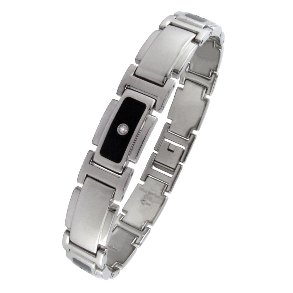 Men's Stainless Steel with Resin & Diamond Link Bracelet at Kmart.com