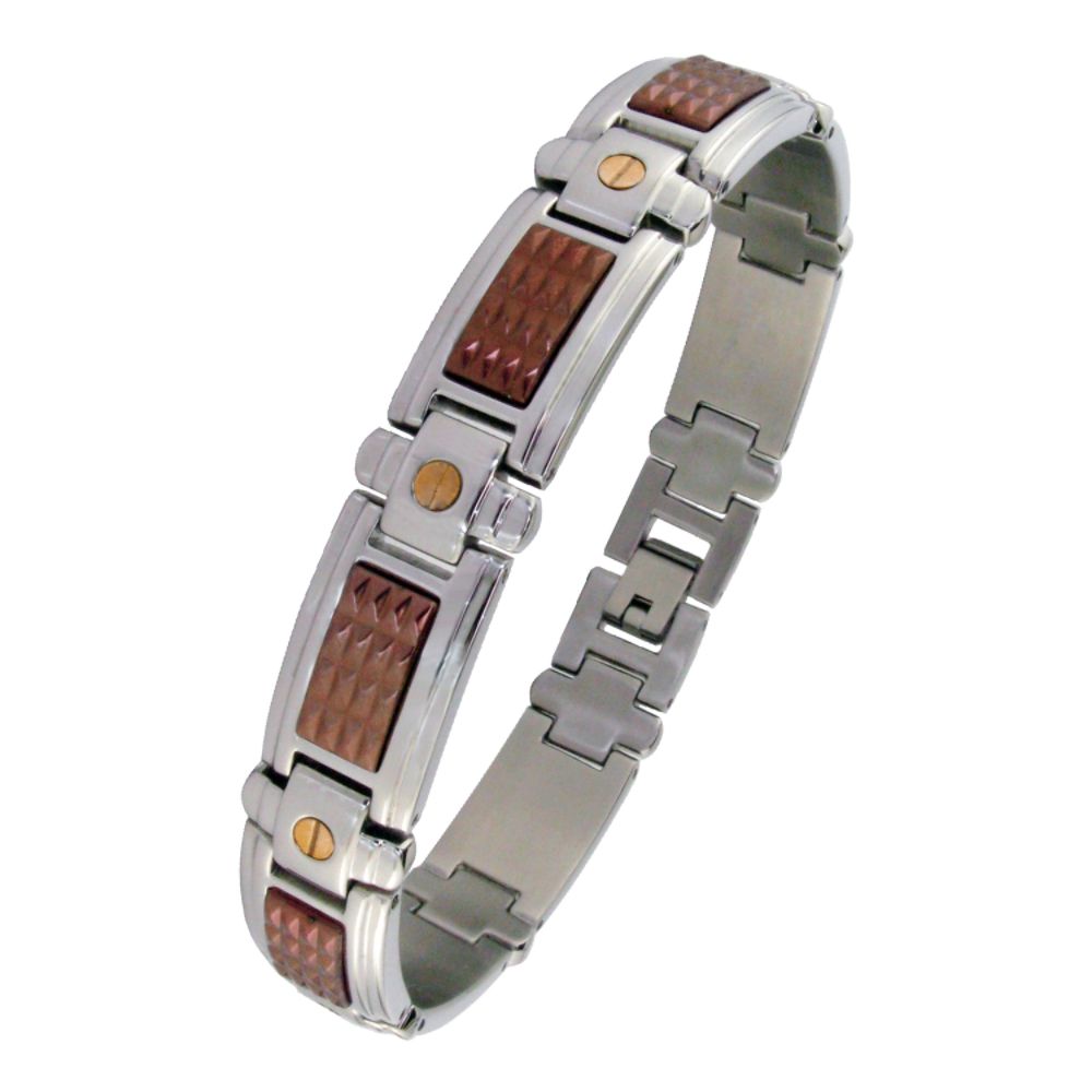 Men's Stainless Steel with Brown Plating