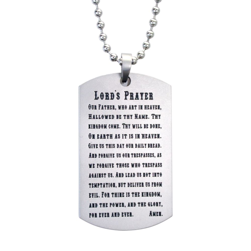 Mens Stainless Steel Dog Tag with Lords Prayer on Chain at Sears.com
