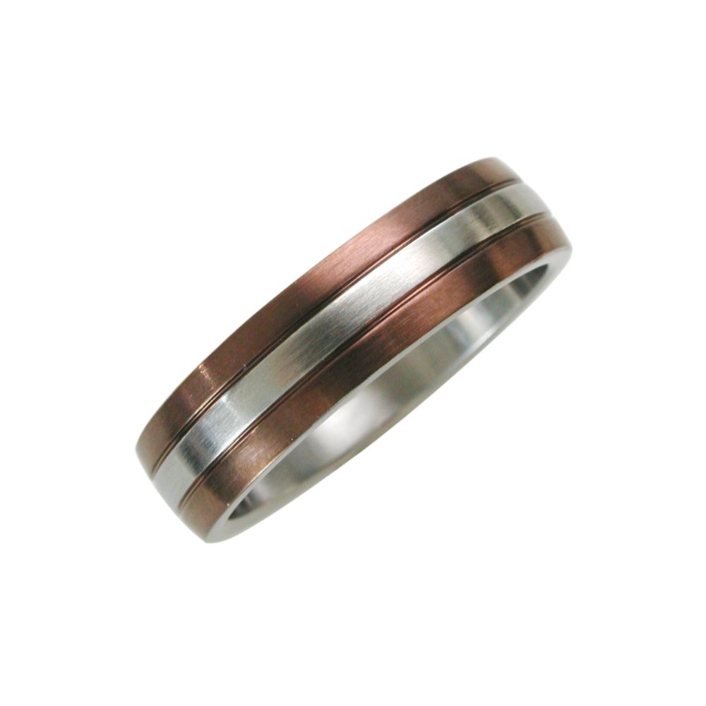 Men's Stainless Steel 6mm Band with Brown Plating at Sears.com
