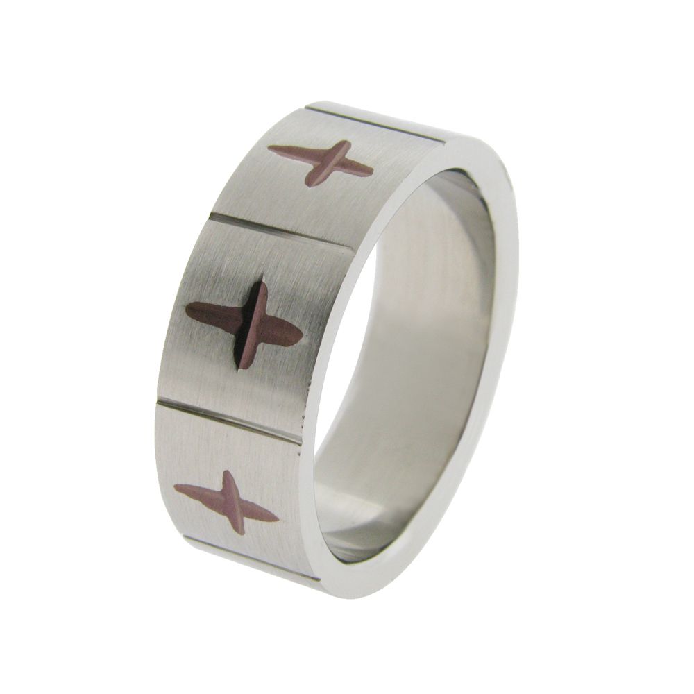 Men's Stainless Steel with Brown Plating Cross Design Ring at Sears.com