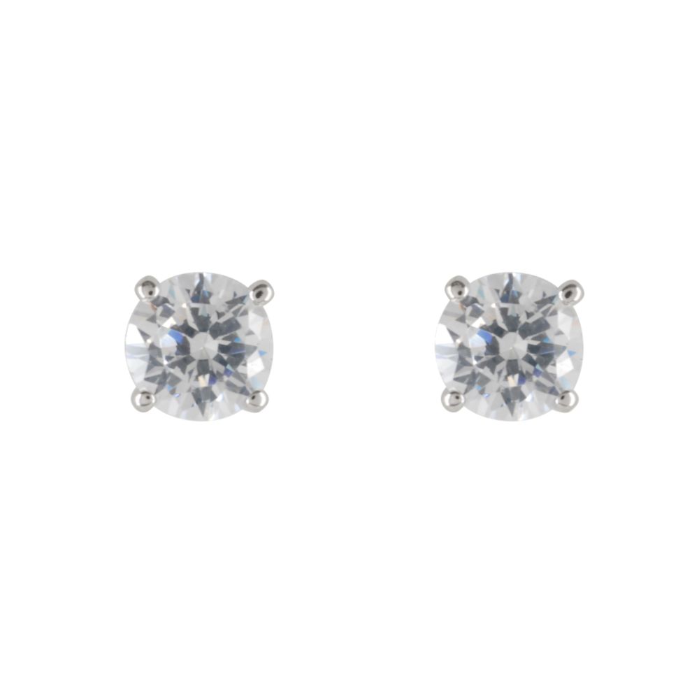 Cubic Zirconia 5MM Round Stud Earrings. Sterling Silver at Kmart.com