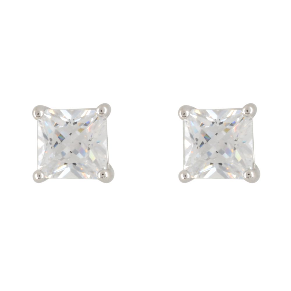 Cubic Zirconia 5MM Square Stud Earrings. Sterling Silver at Kmart.com