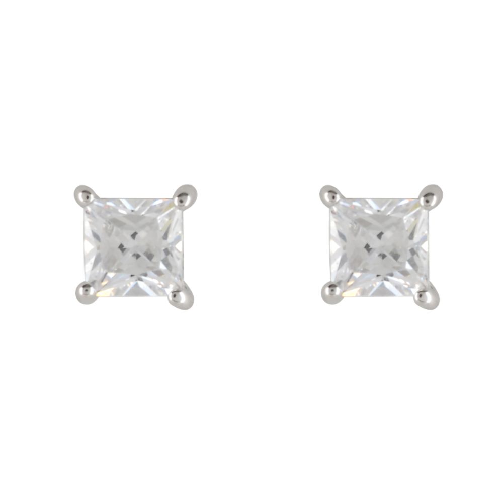 Cubic Zirconia 4MM Square Stud Earrings. Sterling Silver at Sears.com