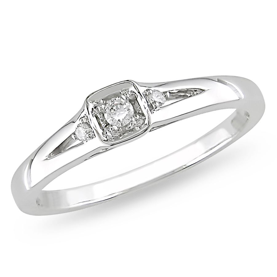 Diamond Accent Promise Ring in 10k White Gold