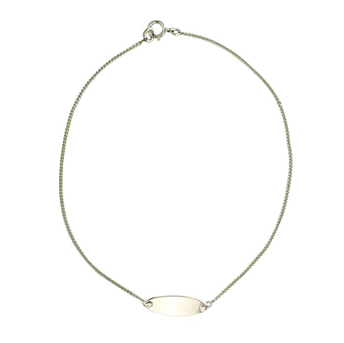 Gem Inspirations Sterling Silver Oval Anklet