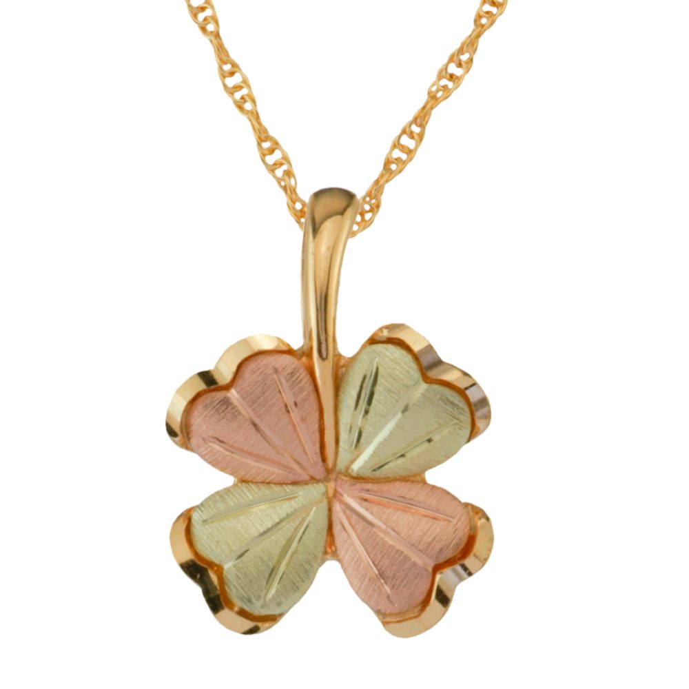 Black Hills Gold Tri-Color 10K Four-Leaf Clover Pendant at Kmart.com