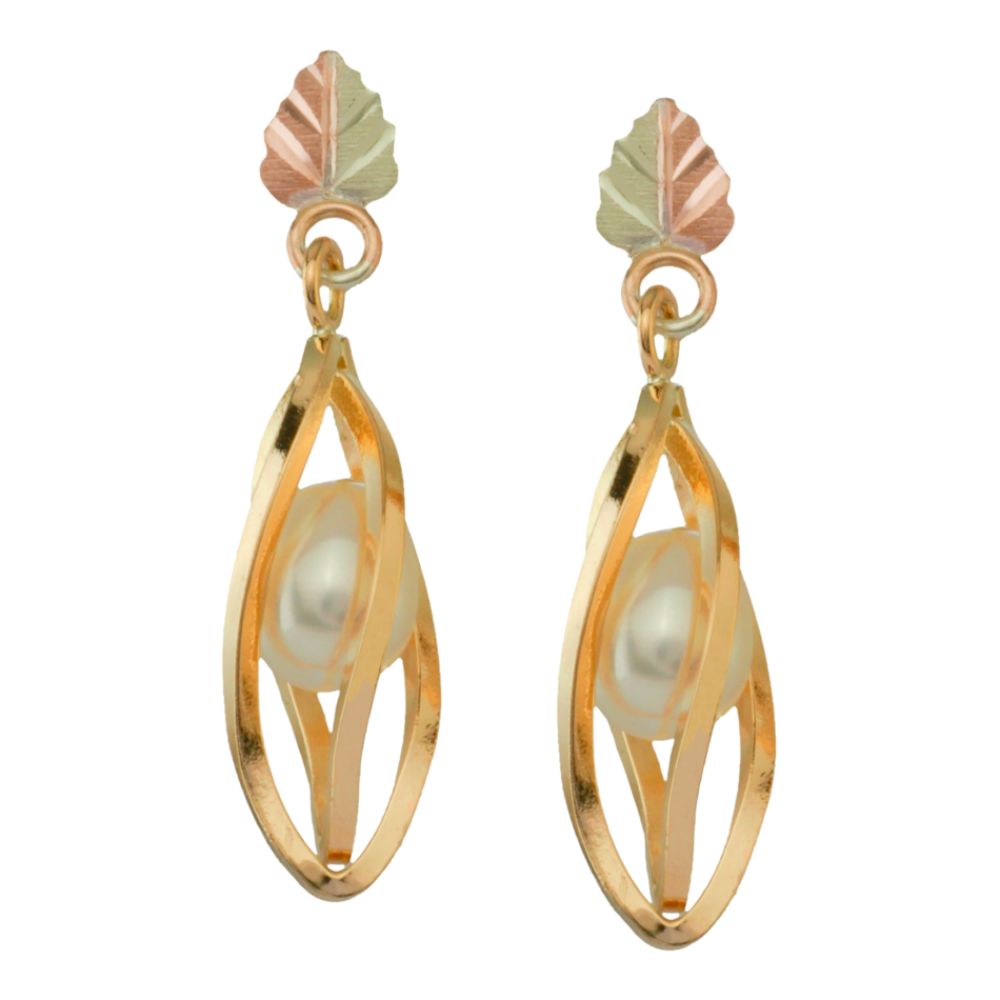Black Hills Gold Tricolor 10K Caged Cultured Pearl Earrings at Sears.com