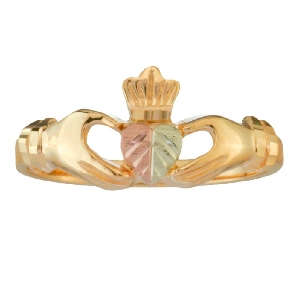 Black Hills Gold Tricolor 10K Gold Ladies' Claddaugh Ring at Sears.com