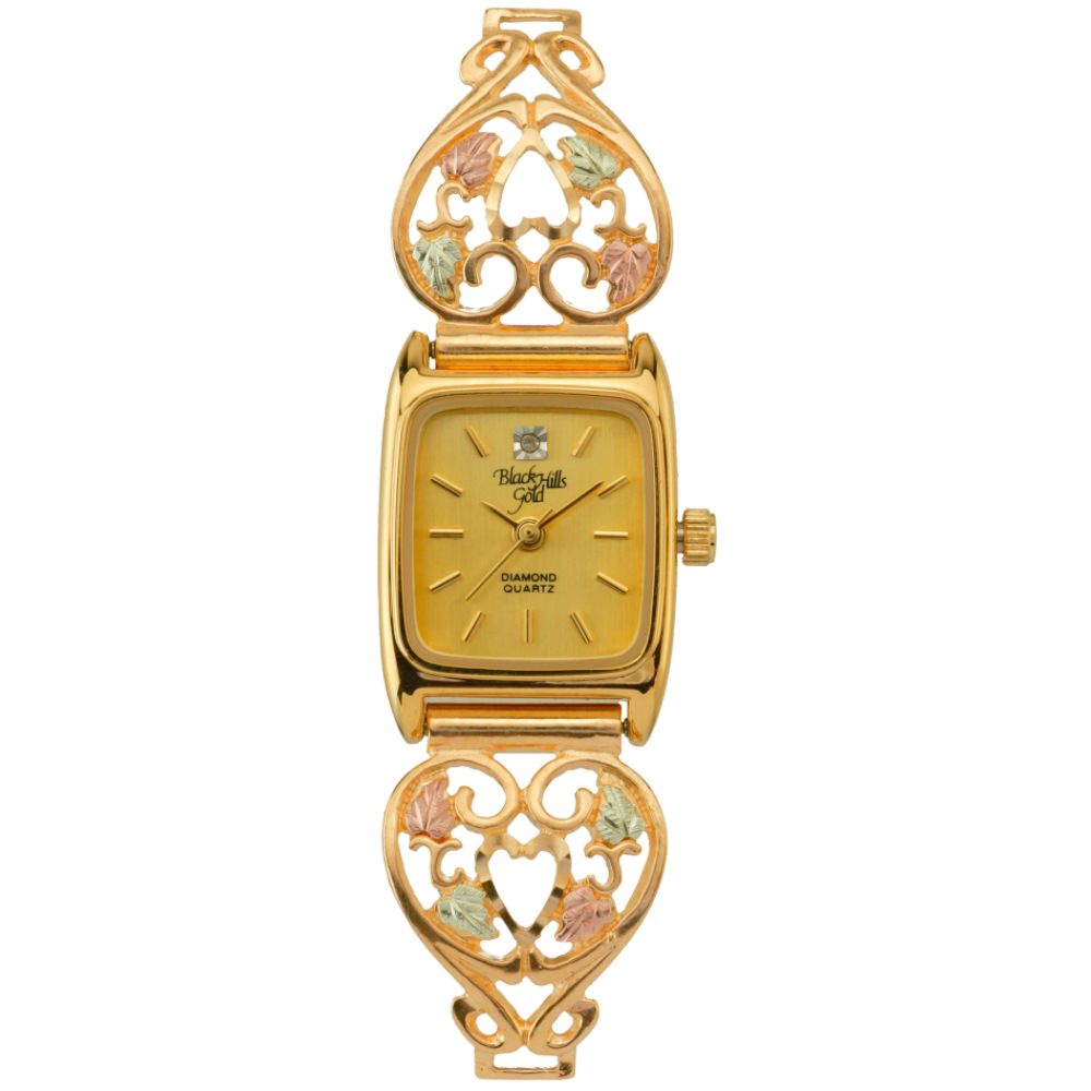 Black Hills Gold Tri-Color Ladies' Heart Watch with 12K Leaf Accents at Sears.com