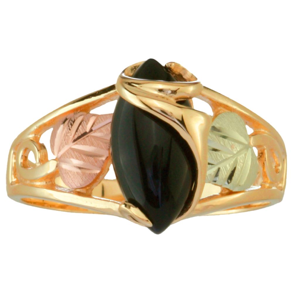 Black Hills Gold Tricolor 10K Gold Ladies' Onyx Wrap Ring at Sears.com