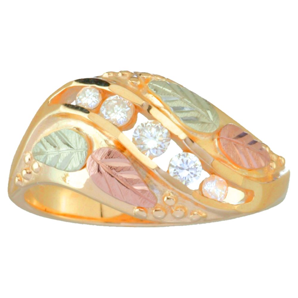 Black Hills Gold Tricolor 10K Gold Ladies' Channel-Set Diamond Ring at Sears.com