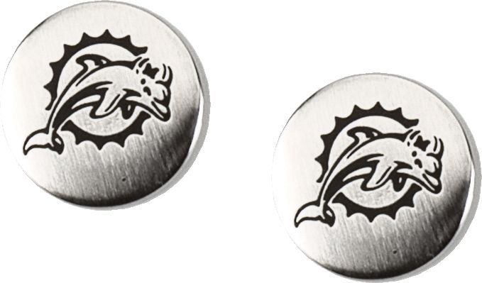 Nfl Miami Dolphins Button Earrings