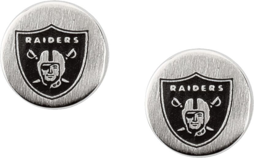 Nfl Oakland Raiders Button Earrings