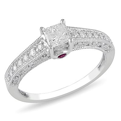 1/2 cttw. Diamond and Pink Sapphire