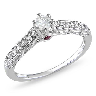 1/4 cttw. Diamond and Pink Sapphire