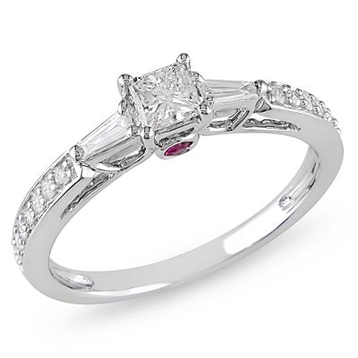 1/2 cttw. Diamond and Pink Sapphire