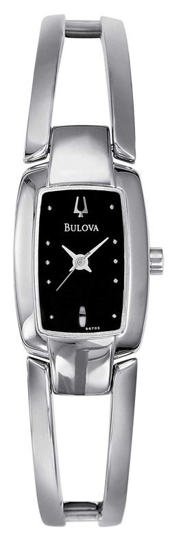 Bulova Ladies Dress Watch with Square Black Dial and Open Link Band at Sears.com