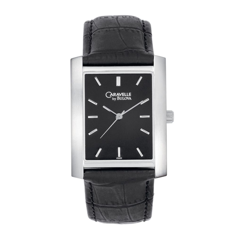 Caravelle&nbsp; Mens Dress Watch with Black Dial