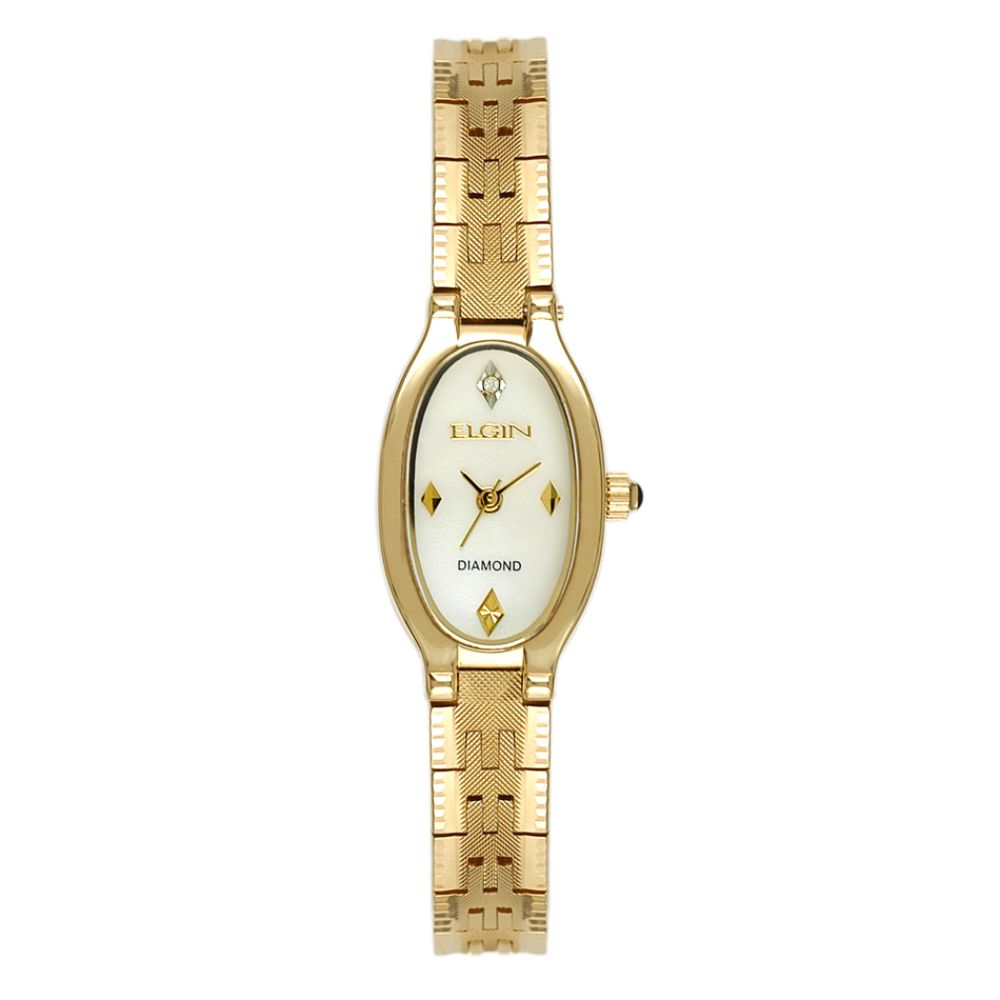 Elgin Ladies Fashion Watch with Mother-of-Pearl Dial & 23K Gold Plate by 