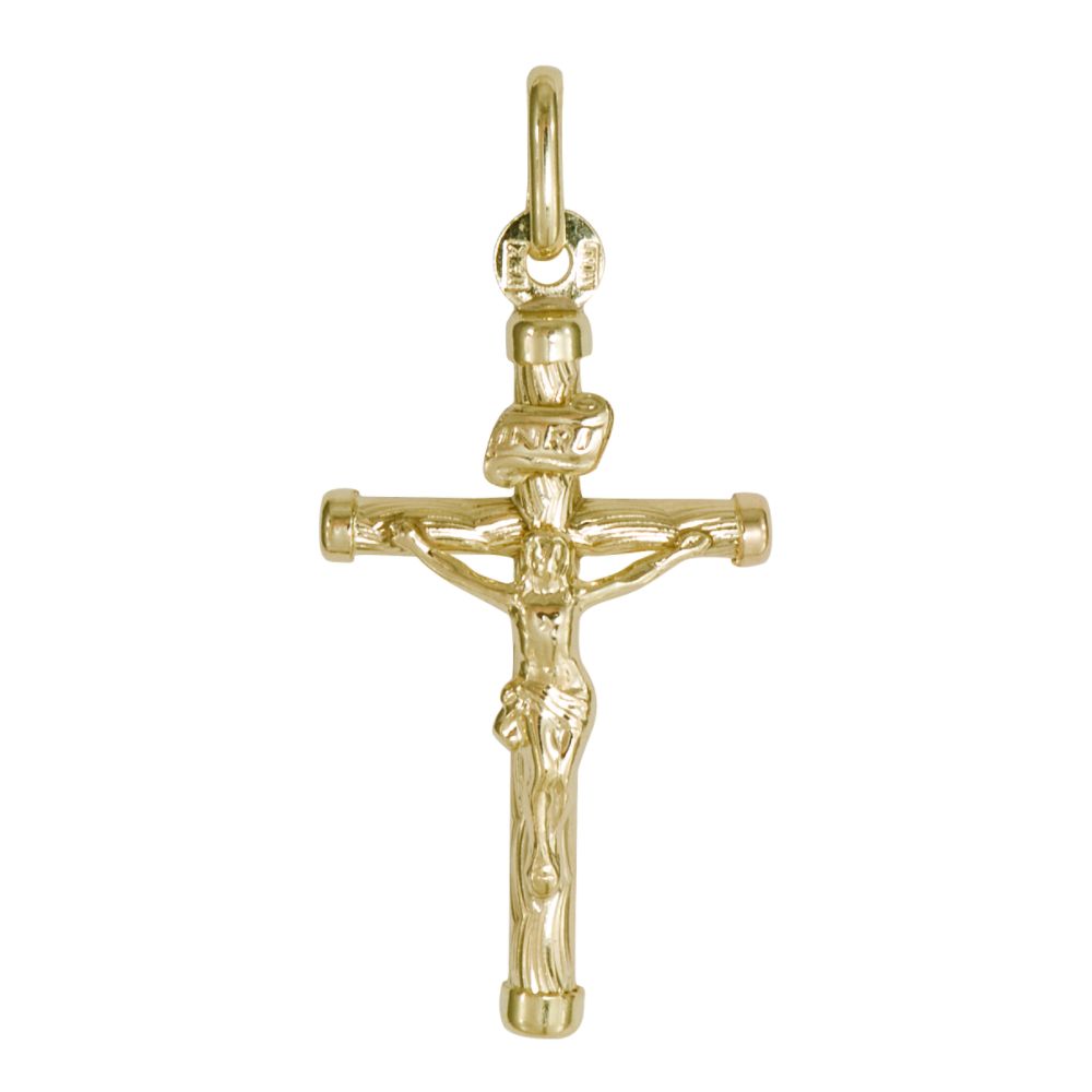 Polished Crucifix - 14K Yellow Gold