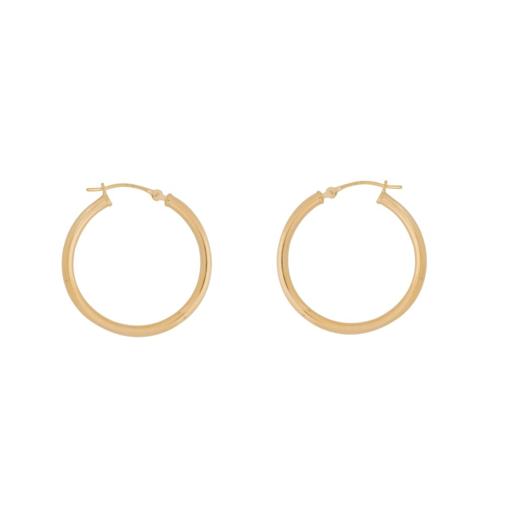 Round 2.3x28MM Polished Hoop Earrings. 10K Yellow Gold at Sears.com