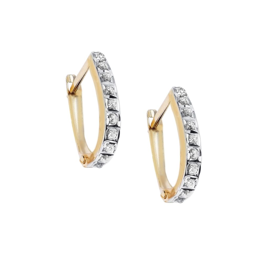 Diamond Fascination Hinged U Hoops. 14K Yellow Gold at Sears.com
