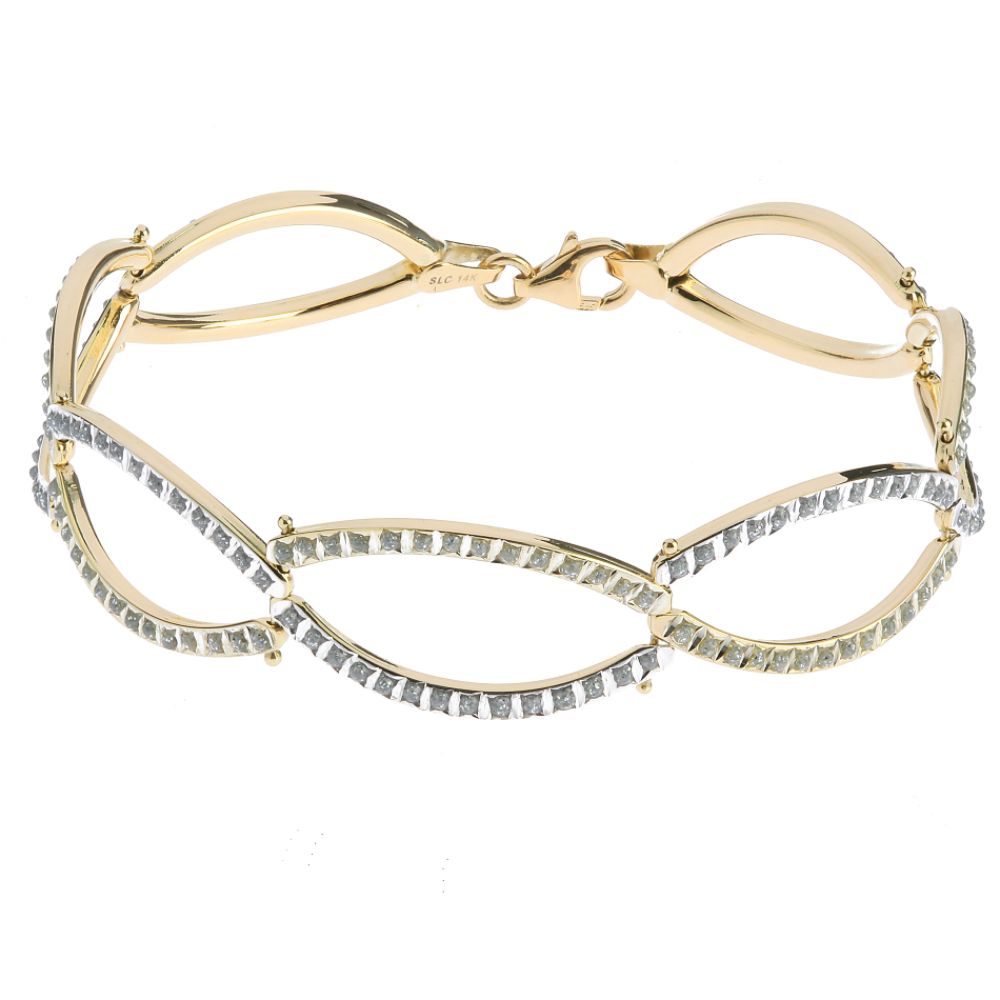Diamond Fascination 14k Two-tone Diamond Accent Oval Link Bracelet at Sears.com