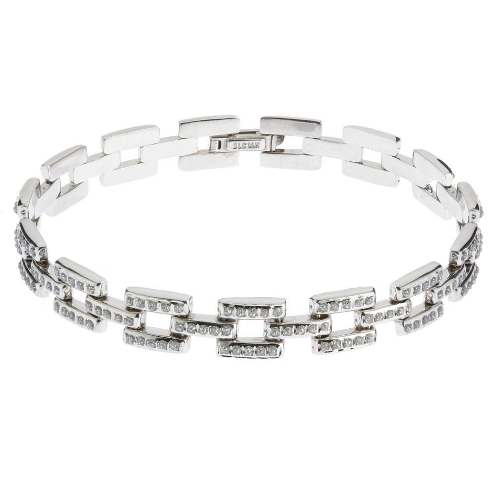 Diamond Fascination 14 White Gold Diamond Accent Geometric Bracelet at Sears.com