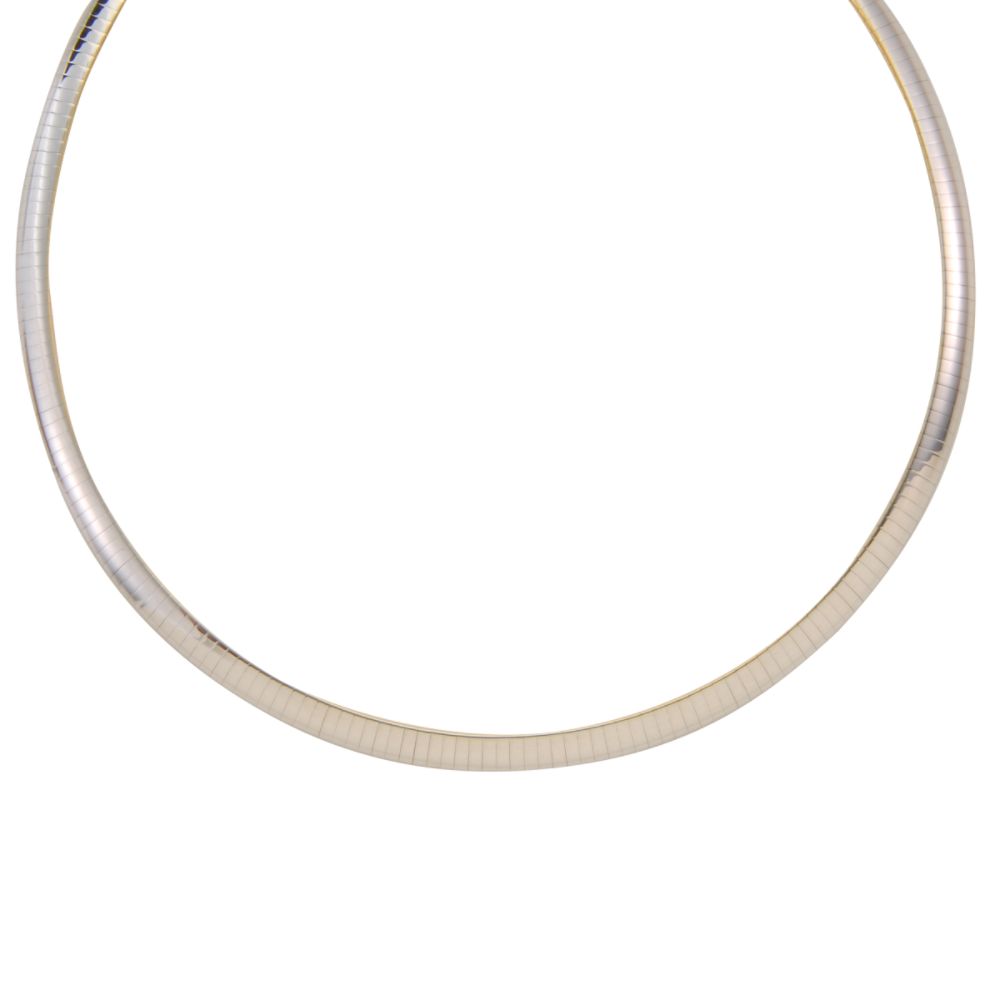 Reversible 17" Omega Chain Necklace. 14K Yellow Gold and Sterling Silver at Sears.com