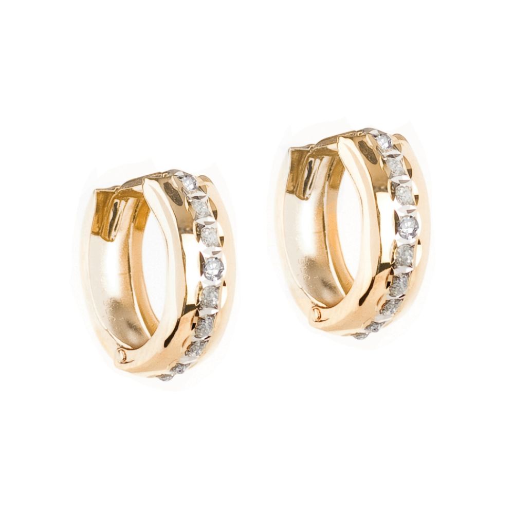 Diamond Fascination Diamond Accent 14K Yellow Gold Hinged Hoop Earrings