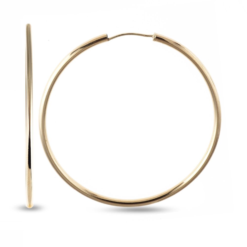 10K Yellow Gold Polished Endless Hoop Earrings