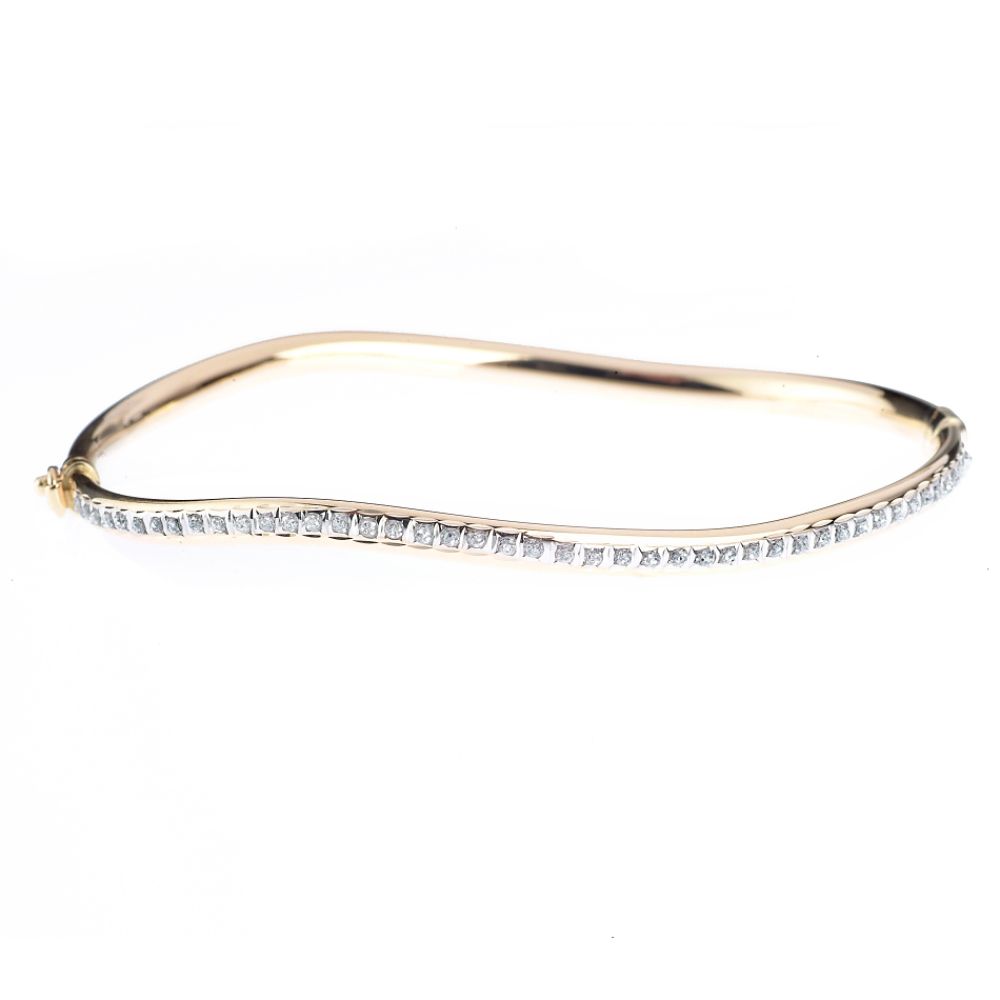 Diamond Fascination 14k Yellow Gold Diamond Accent Wave Bangle at Sears.com