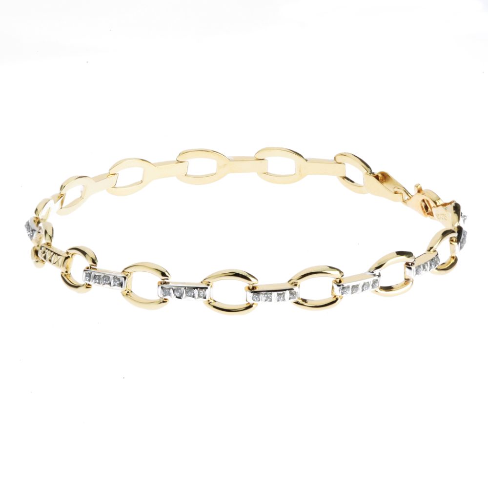 Diamond Fascination 14k Yellow Gold Diamond Accent Oval Link Bracelet at Sears.com
